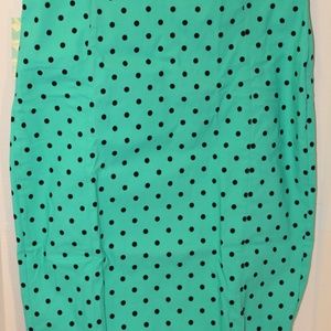 Rock Steady mint green & black polka dot skirt